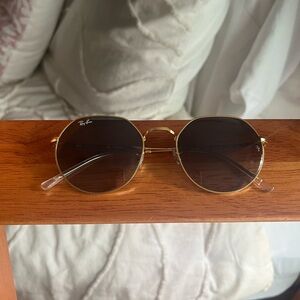 Ray-Ban Gold Frame Round Sunglasses
